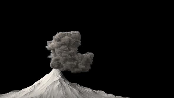 Volcanic Eruption In Black Background