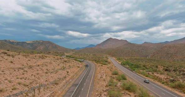 Aerial View Rock Mountains in the High Desert of Arizona alt