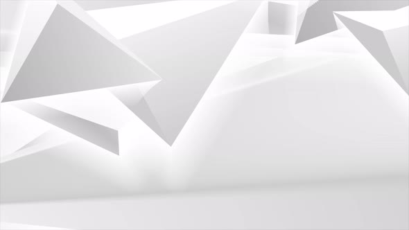 White Grey Abstract 3d Pyramids