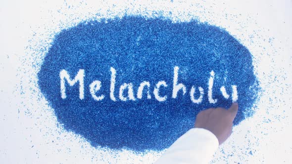 South Asian Hand Writes On Blue Melancholy