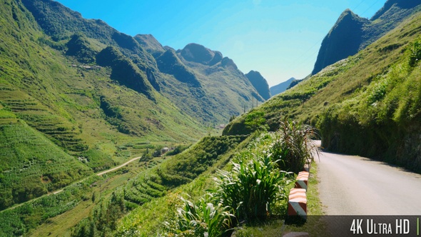 4K Mountainous Landscape along the Remote Road on the Ha Giang Loop in Vietnam alt
