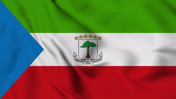 Equatorial Guinea flag seamless closeup waving animation