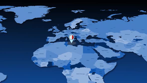 Malta Location Tracking Animation On Earth Map alt