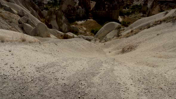 City of Goereme carved mostly into stone of the fairy chimney rock formations