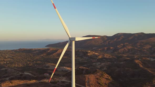 Wind power turbine generating clean renewable energy alt