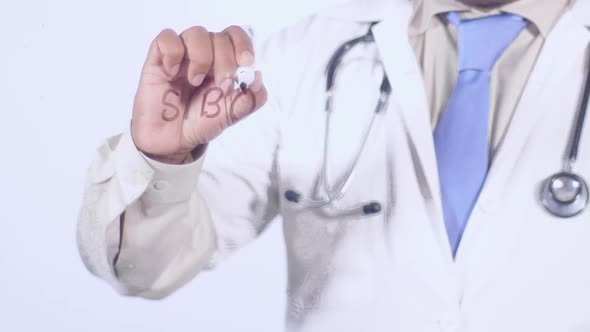 Doctor Writes On Transparent Glass Sibo