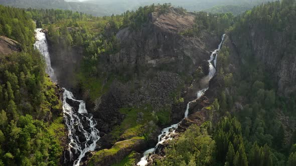 Latefossen Is One of the Most Visited Waterfalls in Norway and Is Located Near Skare and Odda alt