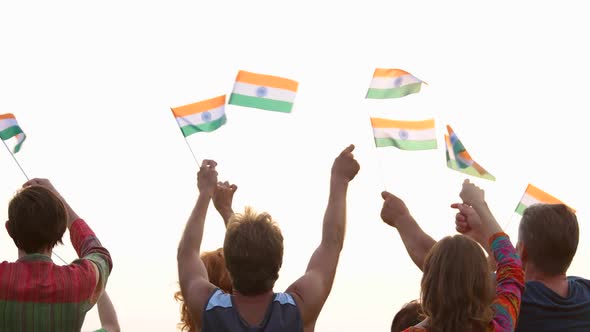 National Flag of India in People Hands alt