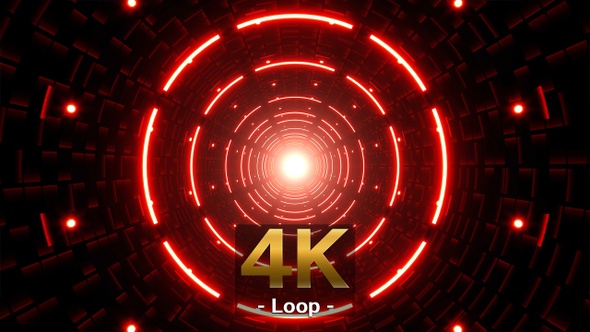 VJ Loop Red Circle Light Tunnel alt
