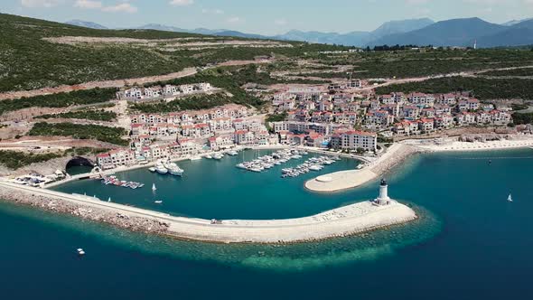 Aerial View of Lustica Bay Marina alt