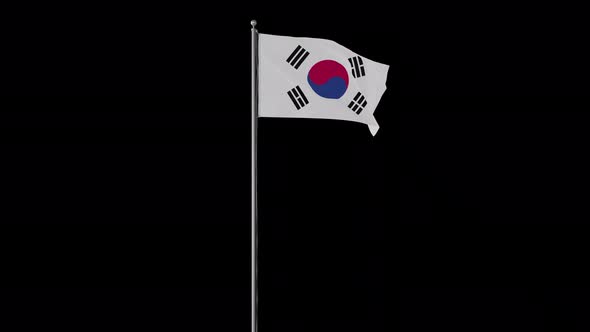 South Korea Flag Pole Loops With Alpha alt
