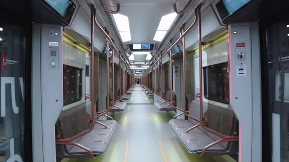 Overall View of Empty Train Wagon Interior