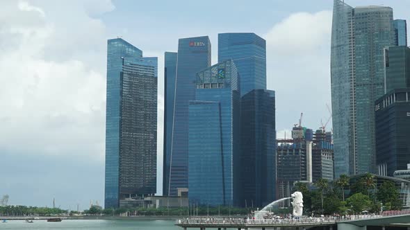 Time lapse of Building in Singapore city