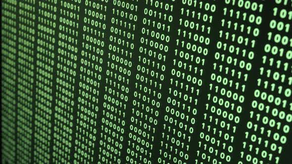 Big Data Binary Code Green