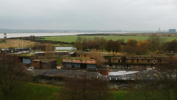 The Coalhouse Fort in Essex, England. A historic artillery fort that was built in the 1860s to guard alt