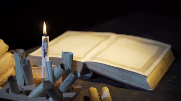 Candlelight in the historical period place. alt