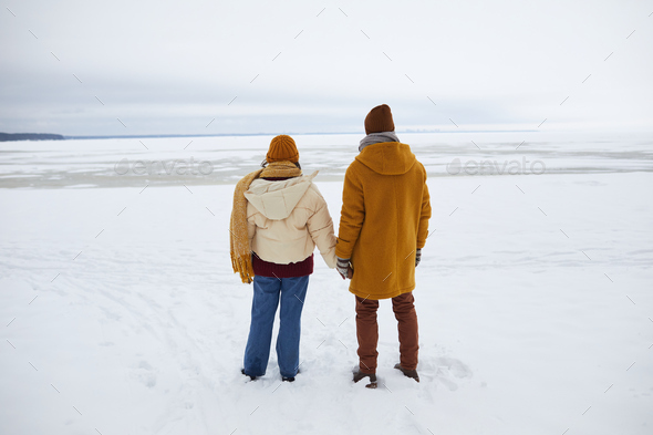 Couple By Frozen Lake Minimal