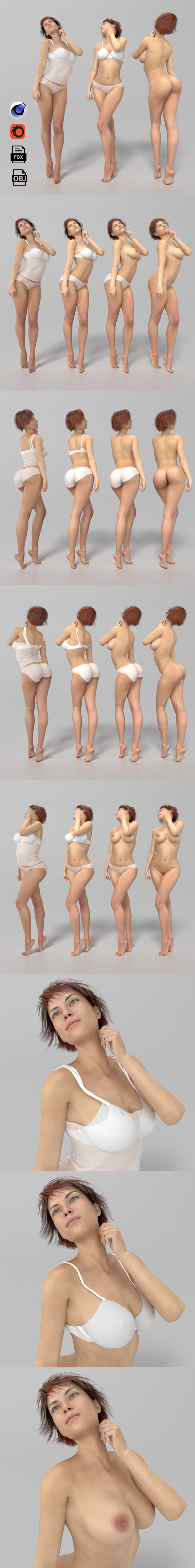 Sexy Girl Realistic Woman Character Nude Girls
