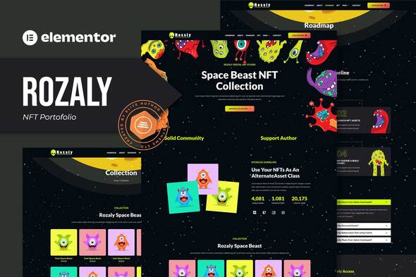 Rozaly - NFT Portofolio Elementor Template Kit