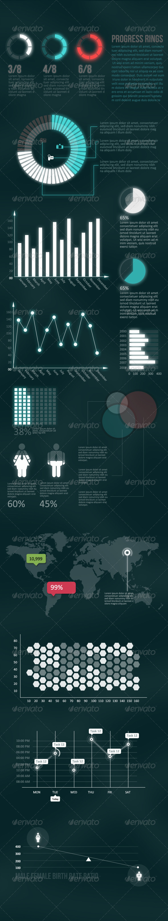 Futuristic - Infographic Elements Pack - Infographics