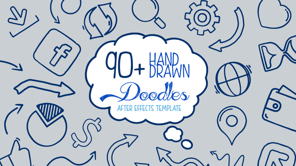 Hand Drawn Doodle Pack After Effects Elements template preview