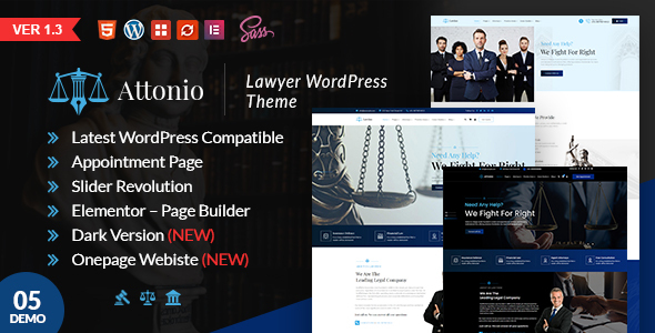Attonio | Lawyer Elementor WordPress Theme