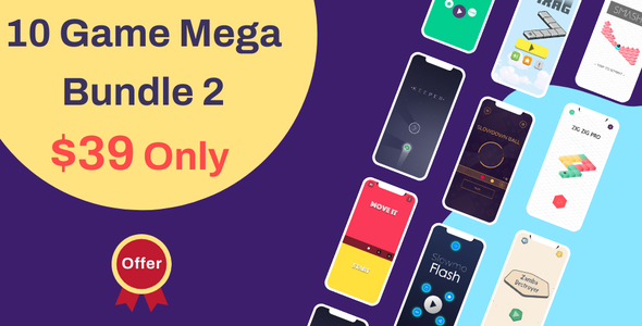 10 Game Mega Bundle Part 2: (Android Studio + Admob)