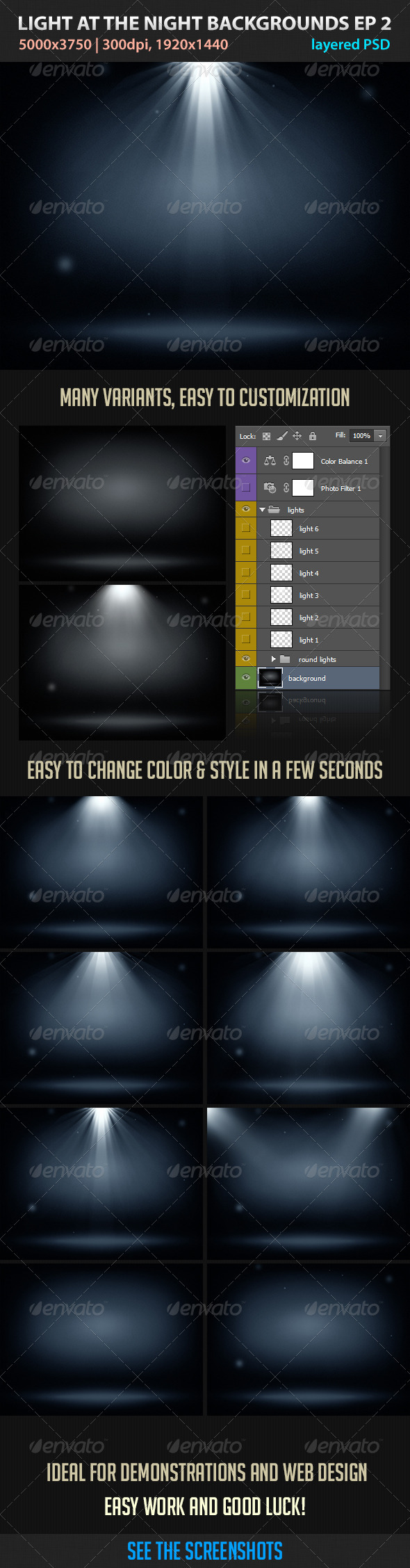 Light at the Night Backgrounds EP2 - Abstract Backgrounds
