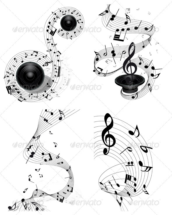 Note Staff Set - Miscellaneous Vectors