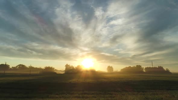 Morning Summer Fog on the Meadow