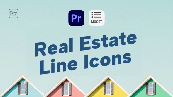 Real Estate Line Icons For Premiere Pro
