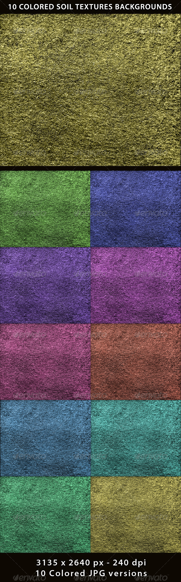 10 Colored Soil Texture Backgrounds - Nature Textures
