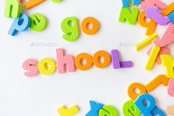 Multicolored letters. Letters for the study of children in kindergarten or school, fluted letters - Stock Photo - Images