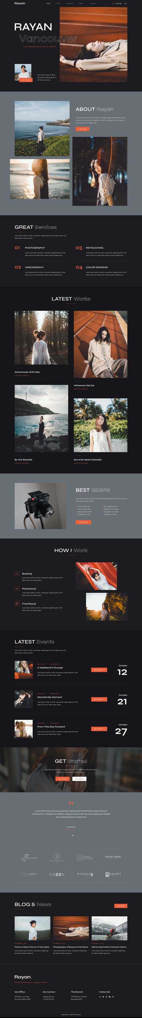 Rayan - Photography & Portfolio Elementor Template Kit