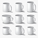 10 Ceramic Mugs Shapes - white mugs various forms and sizes