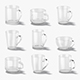 10 Glass Mug Shapes - transparent cups with different forms and sizes