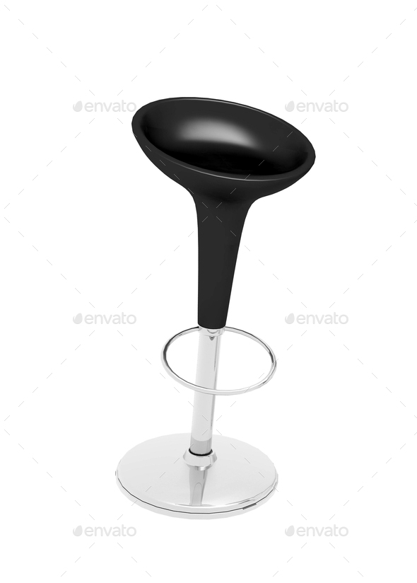 black bar stool isolaetd