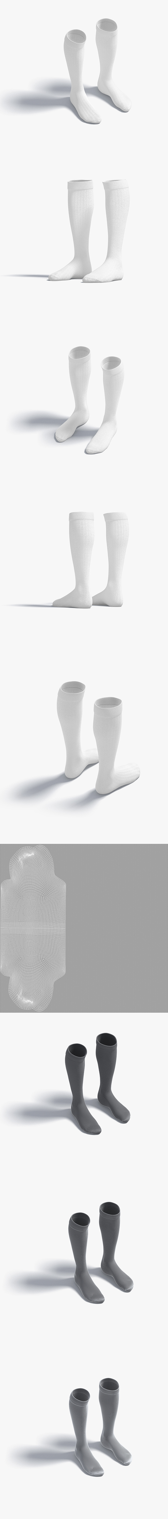White Knee High Socks - fabric sox pair