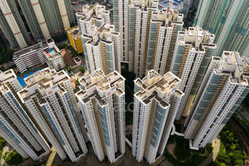 Tin Shui Wai, Hong Kong 25 August 2018:- Top view of Hong Kong district