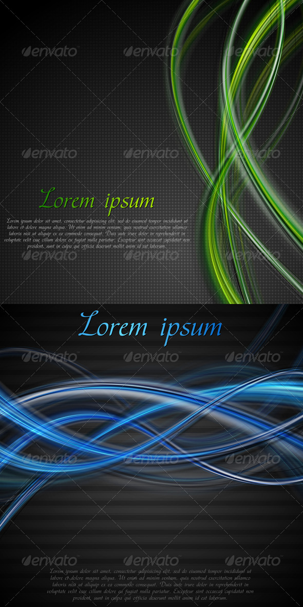 Vibrant Blue and Black Wavy Backdrop - Backgrounds Decorative