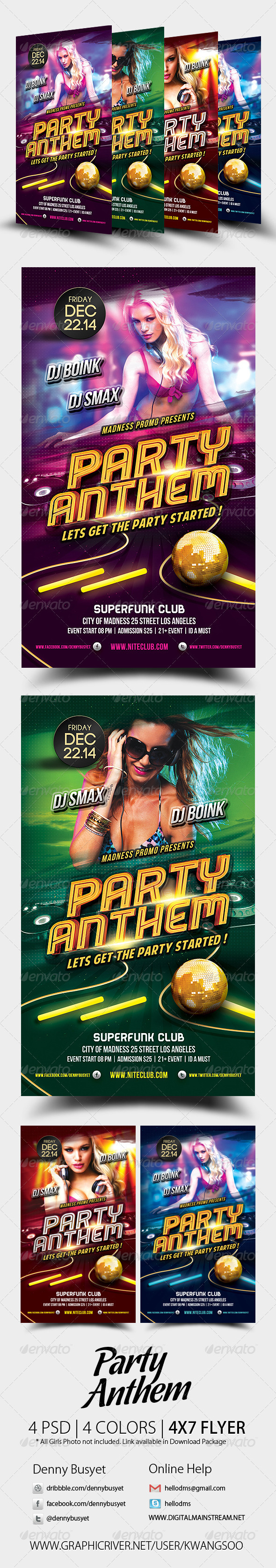 Party Anthem Nightclub Psd Flyer Template - Events Flyers