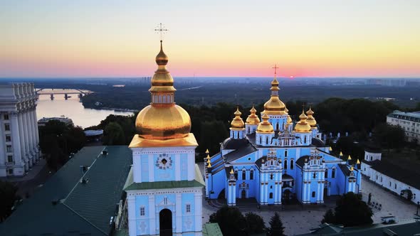 St. Michael's Golden-Domed Monastery in the Morning. Kyiv, Ukraine alt