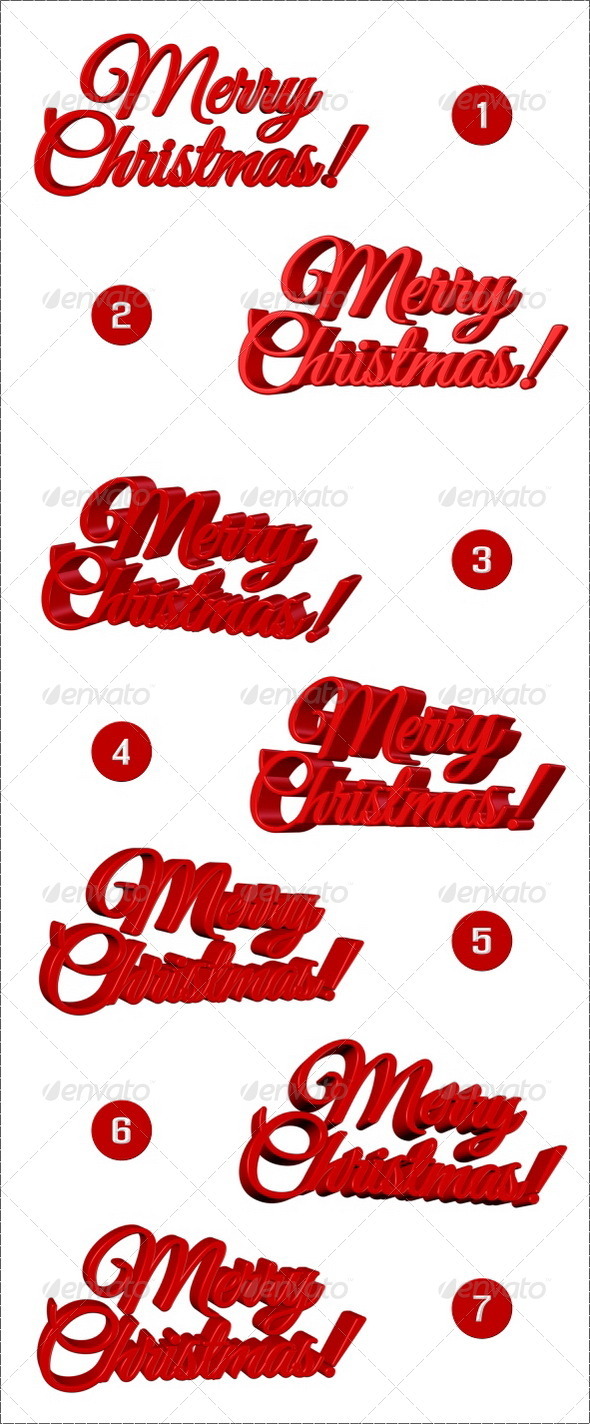 Merry Christmas! 3D - Text 3D Renders
