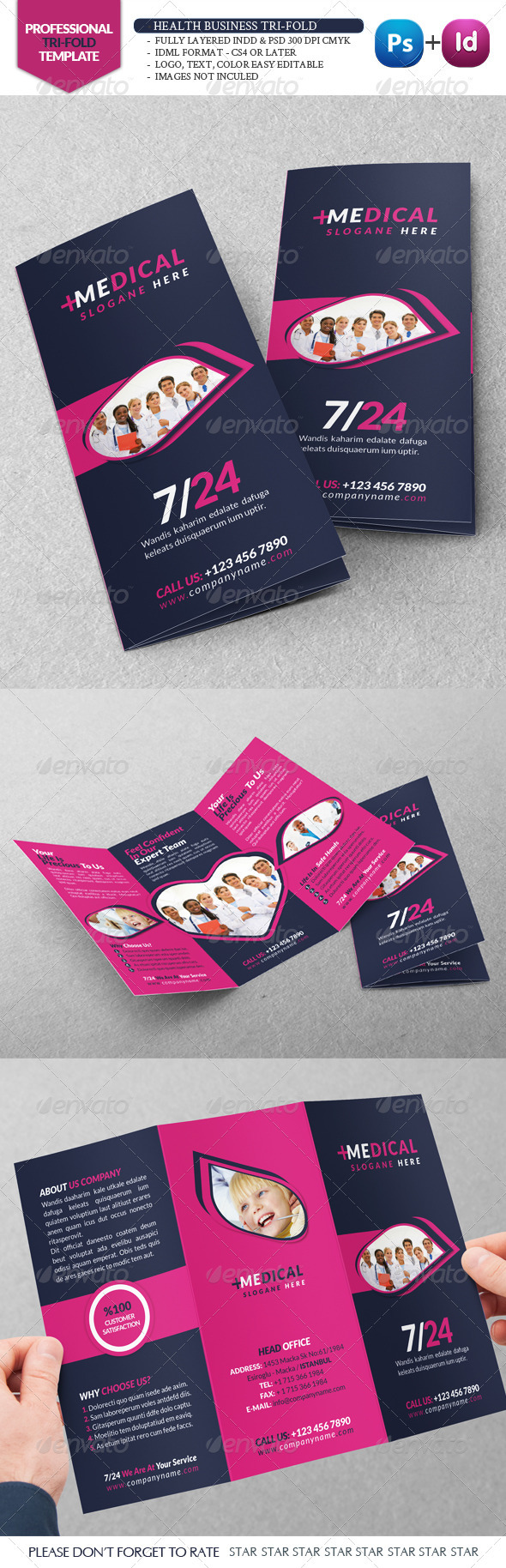 Health Business Tri-Fold - Brochures Print Templates