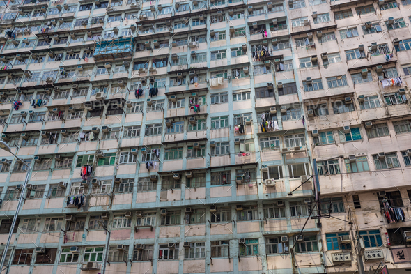 Quarry Bay, Hong Kong 19 March 2019: Old residential building - Stock Photo - Images
