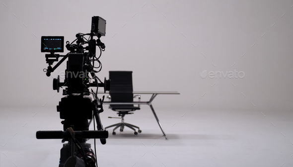 TV commercial recording and movie camera set.