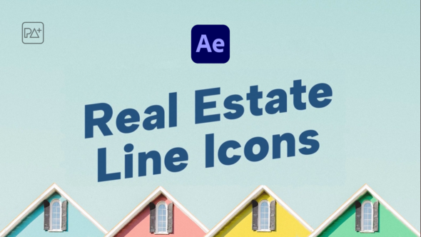 Real Estate Line Icons For After Effects