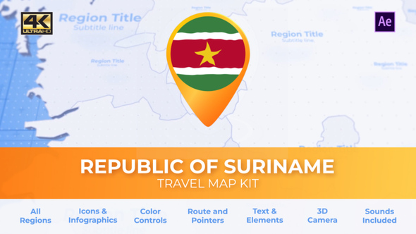 Suriname Map - Republic of Suriname Travel Map