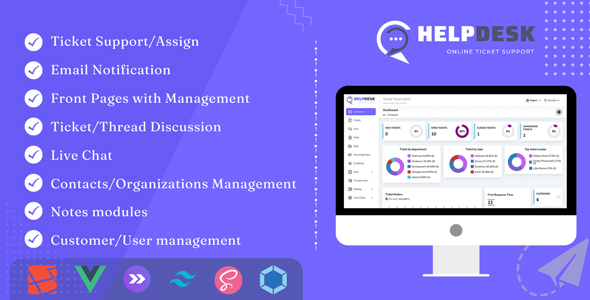 HelpDesk – Online ticket support and management, including front pages