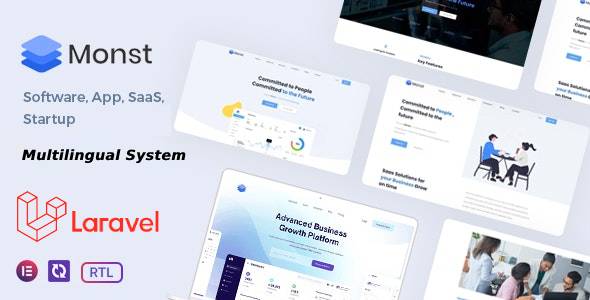 Monst – Laravel Multilingual Saas Startup Landing Page